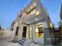 Luxury villa for annual rent in Al Yasmin, Ajman, 5 master BR, built-in wardrobes, central AC, majli