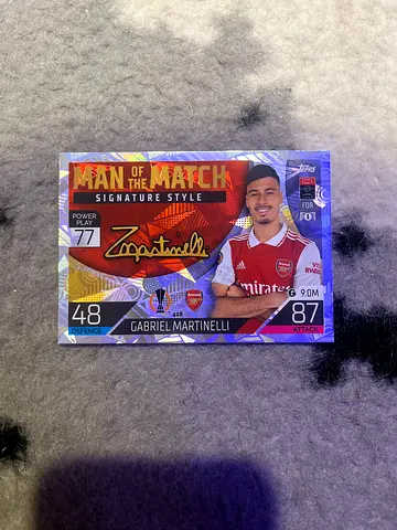 Signed Lookalike Football Trading Card - Gabriel Martinelli Style