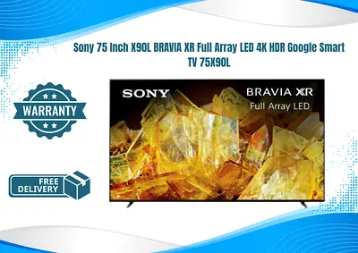 Sony 75 Inch X90L BRAVIA XR Full Array LED 4K HDR Google Smart TV 75X90L