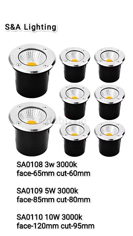 Set of SA LED In-Ground Recessed Floor Lights (3000K) - Multiple Sizes
