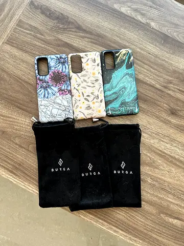Set of 3 decorative phone cases with BURGA pouches - like new