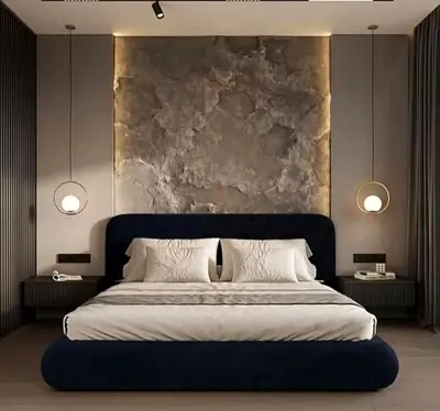 Modern Upholstered King Size Bed