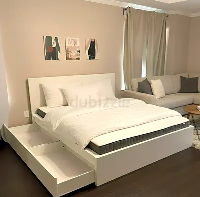 Ikea malm king storage bed with ikea mattress