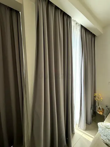 Grey blackout curtains set - good condition