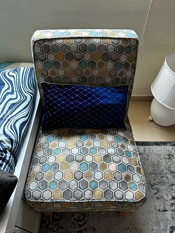 2 Single Upholstered Accent Armchair with Hexagon Pattern