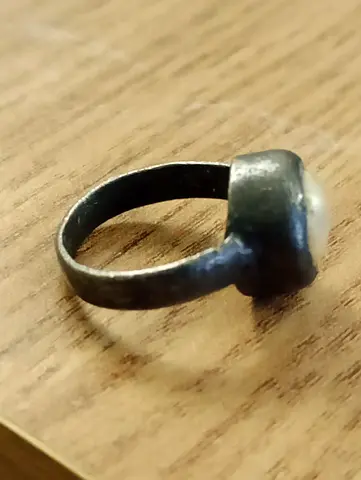Vintage Handmade 925 silver ring with natural pearl