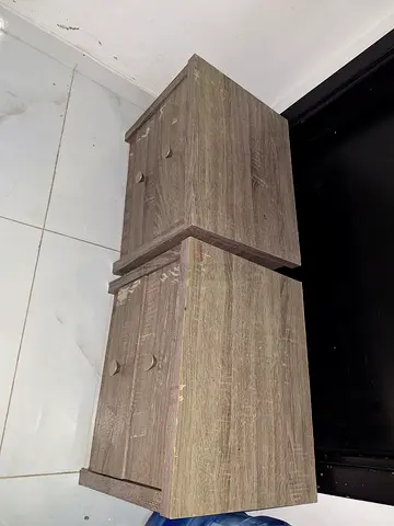 Pair of wooden bedside tables / nightstands - used