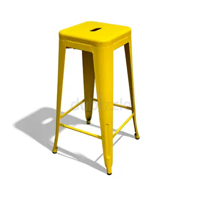 Yellow Metal Counter Stool - Industrial Style