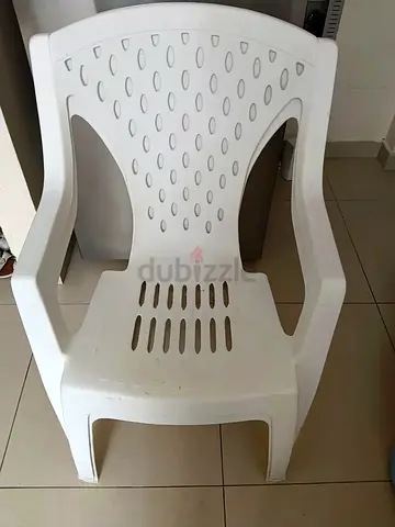 White Plastic Armchair - Stackable Outdoor/Indoor Chair