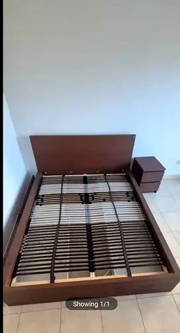 Ikea queen size bed with matttess and storage drawers