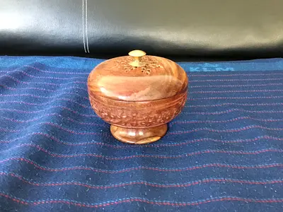 Engraved Wooden Incense Burner