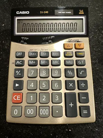 Casio DJ-240 14-Digit Desktop Calculator - Working