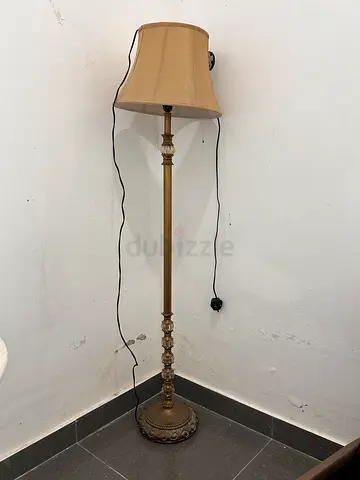 Urgent Vintage Floor Lamp with Fabric Shade