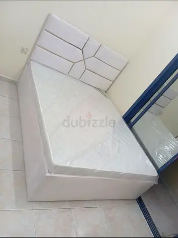 Queen size upholstered bed with mattress and headboard 150x190 size