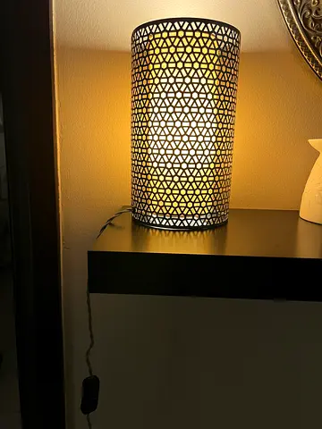 Decorative Table Lamp with Geometric Metal Shade