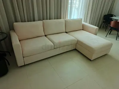 Ikea vimle beige color lshape sofabed with chaise sectional storage