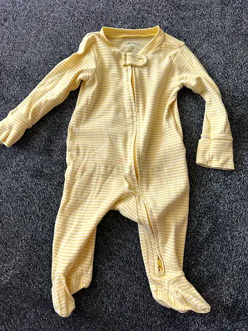 Carters yellow striped 3M baby onesie - gently used