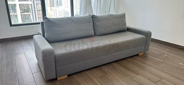 Modern Grey 3-Seater Sofa Bed in Good Condition. Ikea 200 aed