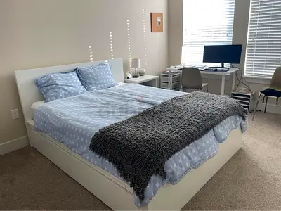 IKEA Malm queen size bed frame with mattress. - Good Condition
