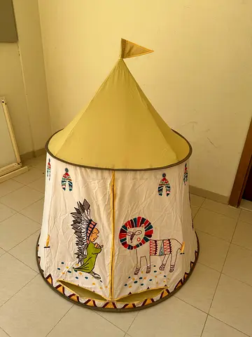 Kids Play Tent / Teepee - Animal Print, Lightly Used, compact when packed