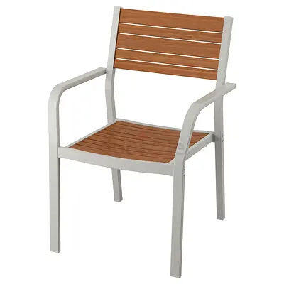 Brand new aluminum Outdoor Patio Armchair with Wooden Slat Seat and Back quantity available