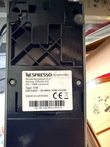 Nespresso Essenza Mini Capsule Coffee Machine - Compact, Used, with coffee pods stand and coffee pod