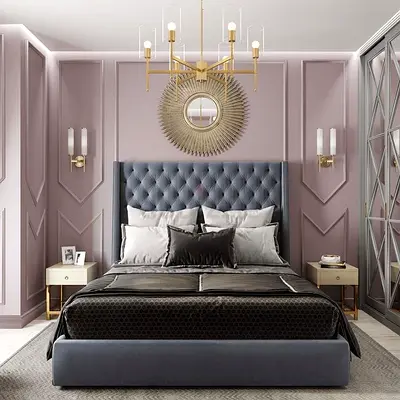 ✅ Modern Designer Bed – King Size Including Spring Mattress