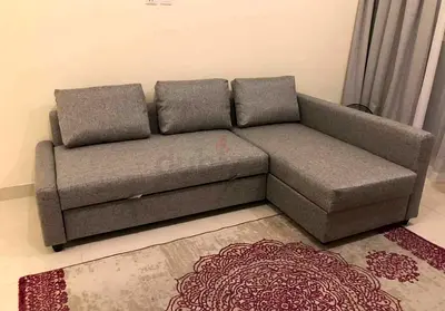 ikea Gray L-shaped 3-seater Sofa with Chaise (Good Condition)