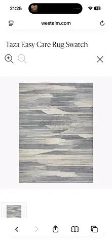 West Elm Taza Easy Care Rug - Grey Abstract Pattern (swatch image)