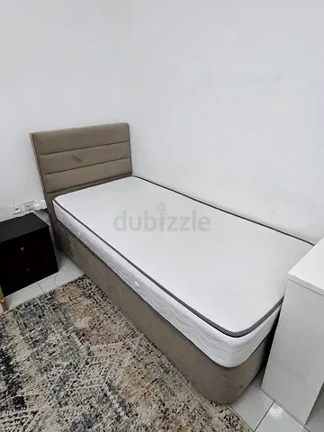 Beige Bed with Storage