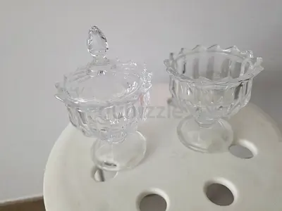 Set of 4 Clear Glass Candy/Serving Dishes (Pedestal)