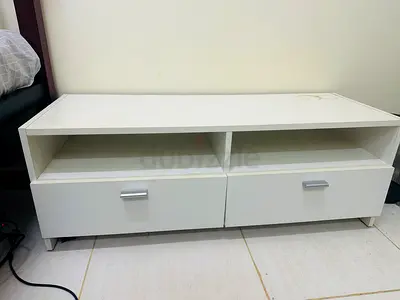 FREE | Low White TV Cabinet / Storage Unit with Drop-Down Doors |