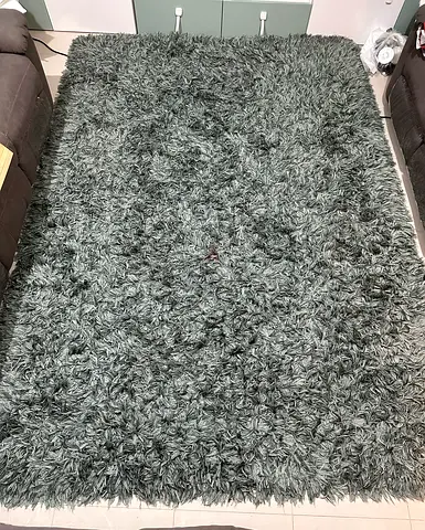 Soft light green Shaggy Rug - Good Condition