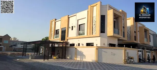 للبيع فيلا كورنر ( زاويه ) في منطقة المويهات 2 بعجمان | مع ارتداد كبير وقريبه من الخدمات بتشطيبات شخصيه وتصميمات مودرن بمساحات واسعه لتناسب العائلات