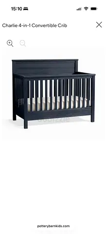 Pottery Barn Charlie 4-in-1 Convertible Baby Crib - Dark Finish