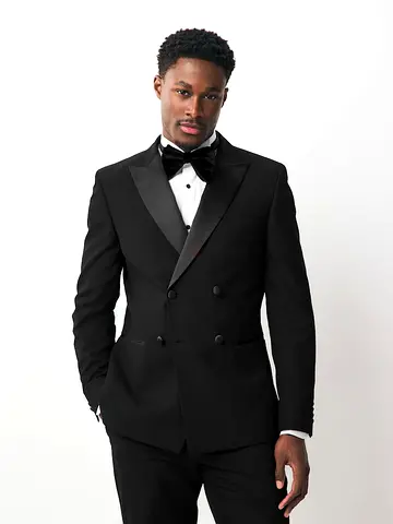 Classic Black Double Breasted Mens Tuxedo Suit