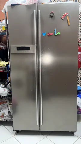 Stainless Steel Side-by-Side Refrigerator - Good Working Condition