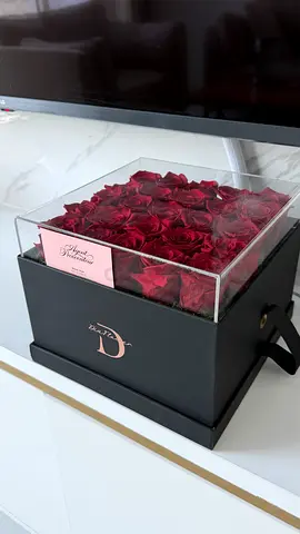 Elegant Red Roses in Black Designer Box