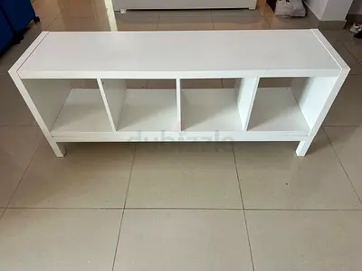 White 4-Compartment Console Shelf / TV Stand - Good Condition