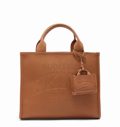 DKNY Tan Leather Top-Handle Tote Bag - Medium
