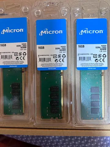 3 x Micron 16GB DDR4 2933MHz Server RAM DIMM Modules