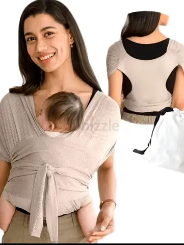 New Soft Stretch Baby Wrap Carrier — Neutral Beige, One Size