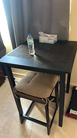 Black Dining Table with High Chair