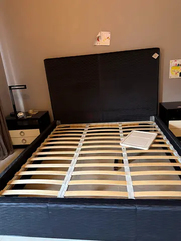 Bed and side table