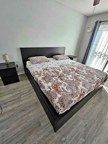IKEA Malm king size bed frame with mattress. - good condition