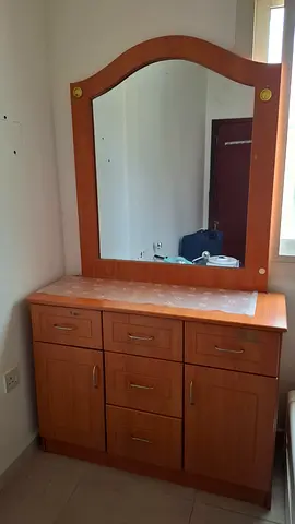 Wooden make-up table with mirror - good condition