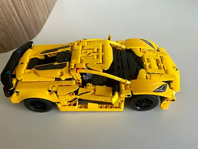 Lego- Yellow Technic-style Sports Car Building Set (Used)