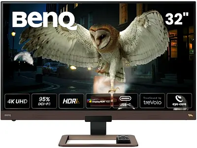 BenQ 32 inch Bezel-Less HDR 400 IPS Entertainment Monitor, EW3280U