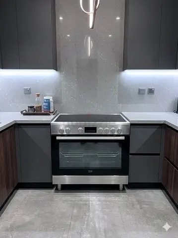Beko 90x60cm Ceramic Electric Cooking range  5 Zones 8 Functions 108L A+ Rating Stainless