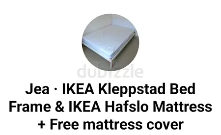 IKEA Kleppstad Bedfame plus IKEA Hafslo mattress plus free mattress cover